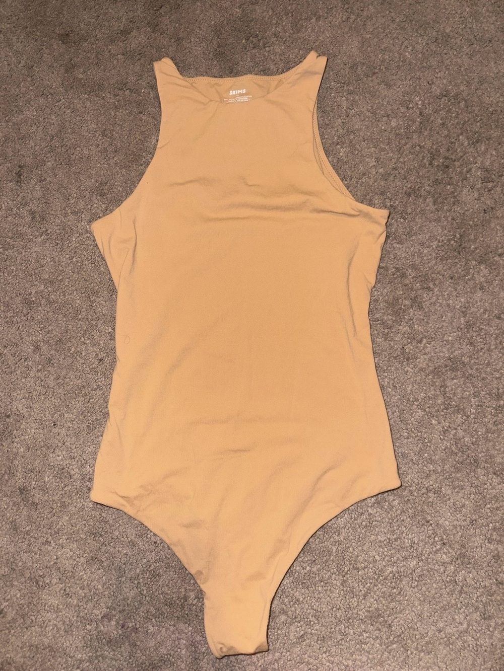 SKIMS Sleeveless Ribbed Tan Bodysuit